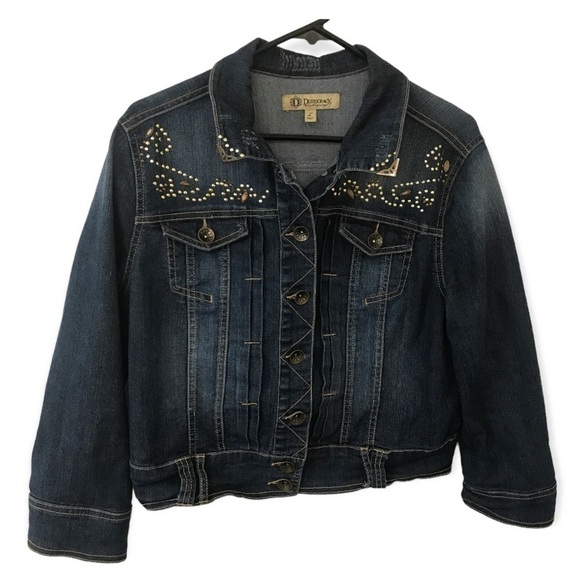 Democracy embellished denim jean jacket - Picture 1 of 14